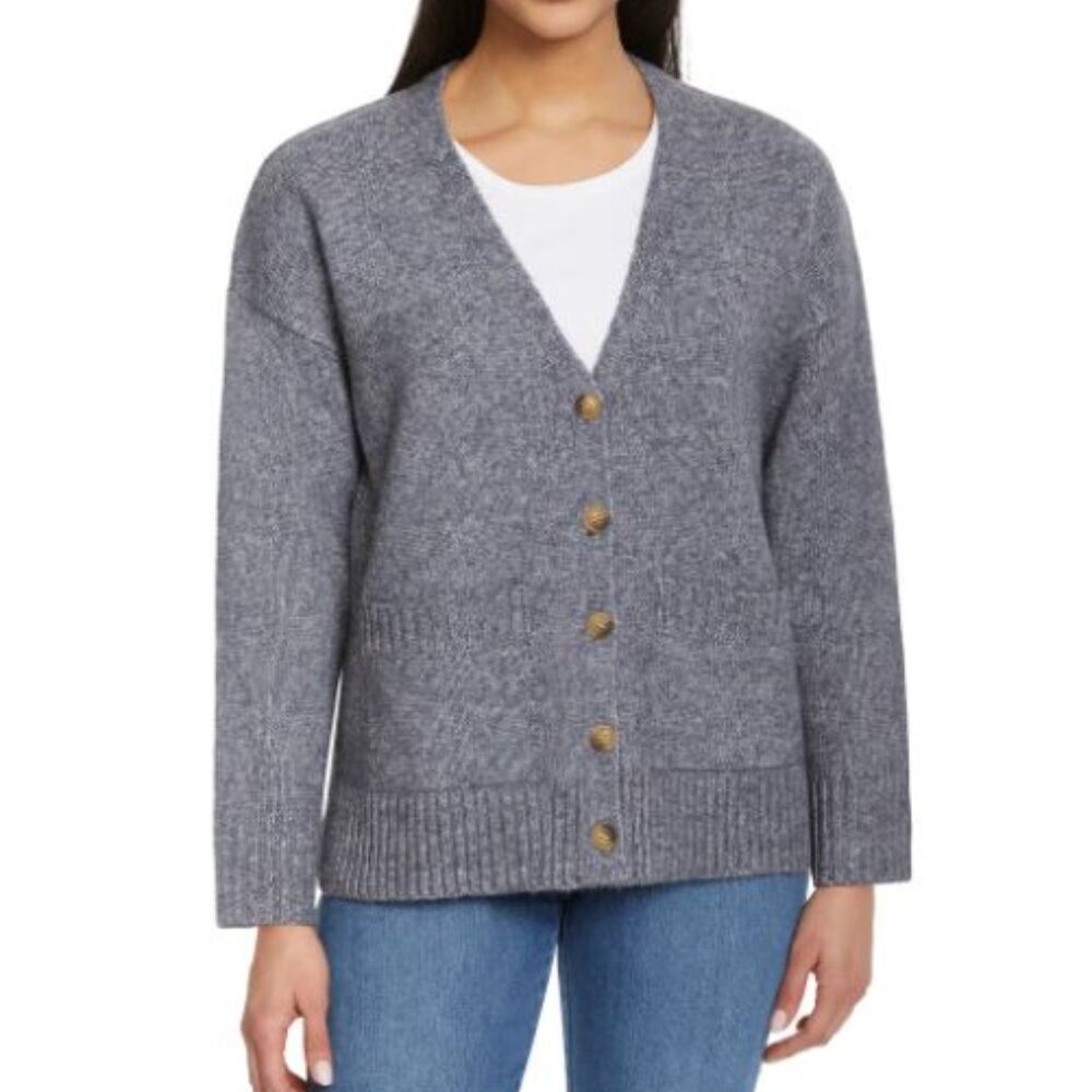 Ella Moss Ladies' Button Front Cardigan, Heather gray, M(1061M) or L (1061)